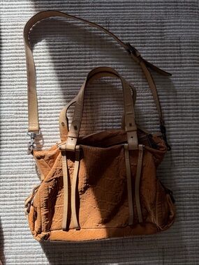 Textured Tan Shoulder Bag with Dual Straps - Women's Shoulder Bag